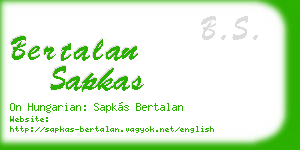 bertalan sapkas business card