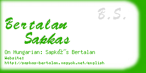 bertalan sapkas business card